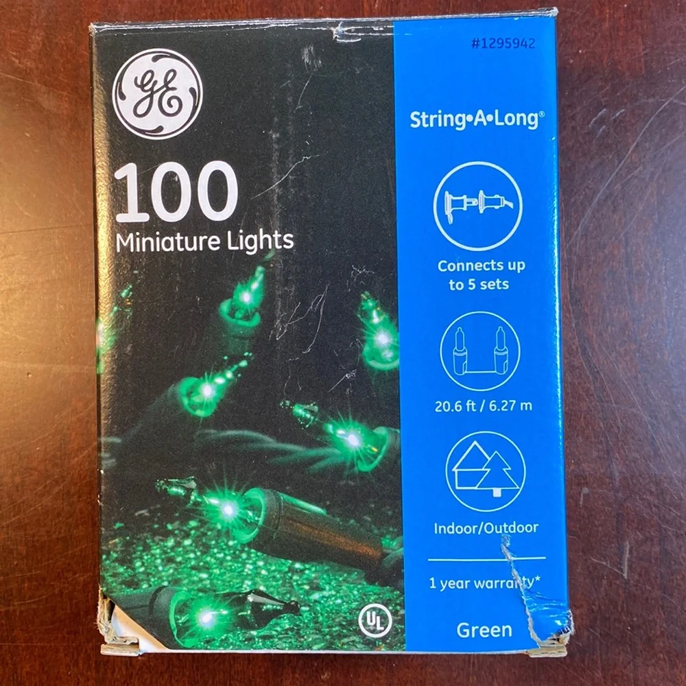GE String-A-Long Green Miniature Lights